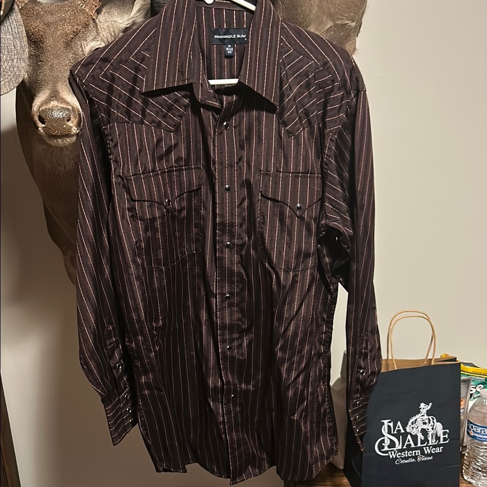 Men's Brown Striped Shirt